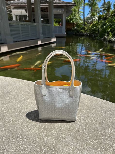 goyard anjou mini bag white|goyard small tote bag.